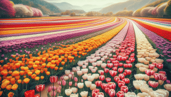 Tulpen in bloei bewonderen